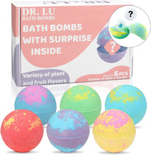 DR. LU Bath Bombs Gift Set for Kids, 6PCS Shower Bath Bombs with Surprise Toys Inside, Handmade Natural and Organic Bubble Bath Bombs, Birthday Christmas Gifts for Girls and Boys