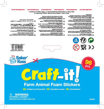Baker Ross EV3104 Farm Animal Foam Stickers (Pack Of 96) For Kids Arts and Crafts