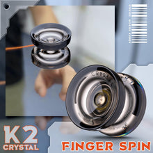 MAGICYOYO Dual Purpose Yoyo for Kids Beginner, Responsive Yoyo K2 Crystal Black, Trick Yoyo Professional Ball with Unresponsive Bearing + Bearing Remover + Axle + Axle Tool + Bag + 12 Yoyo Strings