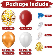 DUGEHO Balloon Arch Kit, 107-Pack Balloon Arch Wreath Kit, Ruby Red and Gold Balloons, Balloon Decorations Birthday Wedding Anniversary Party Graduation