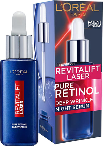L'Oreal Paris Revitalift Laser Pure Retinol Deep Anti-Wrinkle Night Serum, Aloe Vera, Deep Anti-Wrinkle Night Serum For Face, 30 ml (Pack of 1)