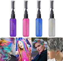 Hair Chalks for Girls, 4pcs Coloured Hair Dye Temporary, Washable Hair Spray Colour for Kids Men and Woman (Purple, Pink, Blue, Silver grey-15ml per Bottle)