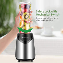 La Reveuse Smoothie Blender Personal Size with 2 BPA Free Portable Travel Sports Bottles (550ml),300 Watts,Silver