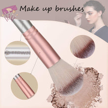 Make up Brushes,TTRWIN 18 Pcs Professional Makeup Brush Set Synthetic Kabuki Face Blush Lip Eyeshadow Eyeliner Foundation Powder Cosmetic Brushes Kit with PU Leather Bag Beige