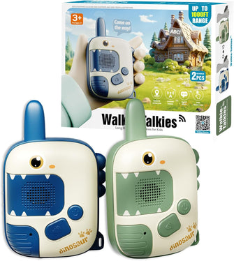 DQMOON Walkie Talkie Kids, Toys for 3-9 Year Old Boys Gifts Dinosaur Toys for Boys Age 4 5 6 Walkie Talkie for Kids Toys Age 3 4 5 Birthday Xmas Gifts Outdoor Sensory Toys Camping Accessories Dinosaur