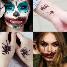 Halloween Cosplay Temporary Tattoo,Temporary Tattoos Stickers,19Stck Halloween Tattoos Make Up Stickers For Halloween Cosplay Decorv (Face Tattoo+Spider Tattoo)