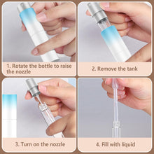 GeeRic Portable Mini Refillable Perfume Atomizer 5 Pcs, Bottle Atomizer Travel Size, Refillable Cosmetic Pump Dispensers, Spray Bottles Accessories Sets (5ml/0.2oz4+8ml/0.27oz1)