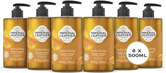 Imperial Leather Refreshing Hand Wash, Mandarin & Neroli, Antibacterial, Signature Oil Blend, Gentle Skin Care, Bulk Buy, Pack of 6 x 500ml