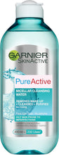 Garnier Pure Active Micellar Water 400ml, Gentle Face Cleanser & Make-Up Remover For Face, Lips & Eyes - Cleanses & Mattifies Combination-Oily Skin, Best Used With Reusable Micellar Eco Pads