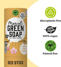 Marcel's Green Soap - Deodorant Stick Vanilla & Cherryblossom - Antitransparant without aluminum or alcohol - 100% Eco friendly - 100% Vegan - 97% Biodegradable - 40 G