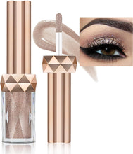 Liquid Glitter Eyeshadow Shimmer Eyeliner Pen, Waterproof Metallic Brown Eye Shadow Long Lasting Glitter Shimmer Eyeshadow, Highly Pigmented Liner Pen Eyes Body Glitter for Women Make-up