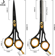 KIMEX LONDON Professional Hairdressing Scissors Set -Thinning Scissor - Japanese Barber Scissors - Stainless Steel Hair Scissors  Hairdressers Scissors UK - Comb - Leather Cover - 6.5 in.