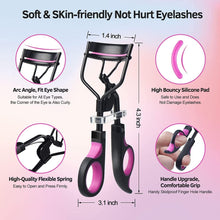 Eyelash Curler, 3 in 1 Lash Curler Kit with 5 Extra Replacement Refill Pads Eyelash Applicator Makeup Tool