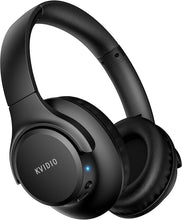 KVIDIO Bluetooth Headphones Over Ear, 65 Hours Playtime Wireless Headphones with Microphone, Foldable Lightweight Headset with Deep Bass,HiFi Stereo Sound for Travel Work PC Cellphone (Black)