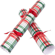 Traditional Tartan checked paper Christmas crackers pack of six