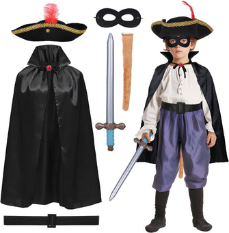 iZoeL The Highway Rat Costume for Boys Girls Rat Costume World Book Day Costumes Kids 2025 - Highway Man Character Wbd Fancy Dress Ideas for Childrens Carnival Costume Robber Pirate Costume