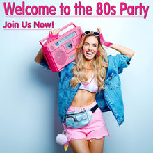 19Pcs Ladies 80s Accessories, Pink 80s Fancy Dress for Women with Lightning Earrings Necklace Fishnet Gloves Headband for Retro Parties Hen Do Parties Girls Kids