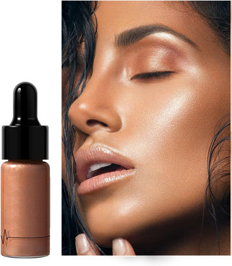 Liquid Highlighter Makeup,Shimmer Highlighter Stick,Liquid Bronzer,Natural Pink Shimmer Smooth Blendable, Body Shimmer Liquid Blush,Face Body Glow,bronze shimmer smooth blendable, face body glow