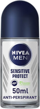 NIVEA MEN Sensitive Protect Antiperspirant Deodorant Pack of 6 (6 x 50 ml), Men's Deodorant with 0 Percent Alcohol, 48 Hour Antiperspirant for Men, Roll Deodorant