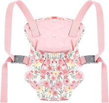GAGAKU Baby Doll Carrier Toddler Baby Carrier for Dolls Reborn Baby Doll Accessories Front and Back Doll Carriers - Pink Rose of Sharon