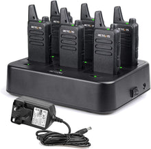 Retevis RT622 Walkie Talkies, Professional Walkie Talkies for Adults with 6 Way Charger, PMR446, VOX, Mini Portable Two Way Radio Rechargeable for School, Retail, Restaurants (6 Pack, Black)