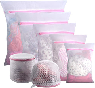 Gogooda 7PCS Mesh Laundry Bags, Reuse Durable Washing Machine Bag for Delicates Blouse, Hosiery, Underwear, Bra, Lingerie and Baby Clothes