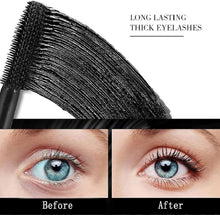 Mascara Black,4D Silk Fiber Eyelash Mascara,Mascara Black Volume and Length WaterproofFalse Lash Effect Mascara, Extra Long Lash Mascara,Lengthening Mascara Black,Maskara,Waterproof Mascara Black