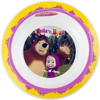 HOME Set of 12 Polypropylene Plates Masha & Bear Bottom Cm16.5