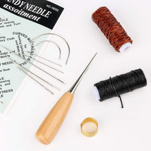Leather Repair Kit 11PCS Leather Sewing Tools Waxed Thread and Needles for Fabric Sewing Upholstery Tools for Sofas Carpet Furs Sewing