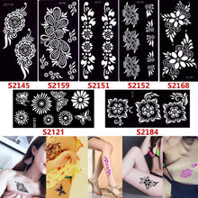 glaryyears 7 Sheets Flower Pendant Henna Tattoo Stencil Temporary Hollow DIY Drawing Body Makeup