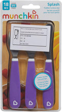 Munchkin Splash Toddler Fork, Knife and Spoon Set  Toddler & Baby Spoons  Baby Weaning Set and Toddler Cutlery  Baby Essentials  3 Pack  Purple