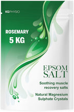 Kg Physio Epsom Salt - Rosemary - 5kg Resealable Pouch - Bath Salts 100% Pure Magnesium Used for Muscle Recovery and Relaxation - Relax and Unwind with Epsom Salts