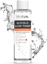 Glycolic Glow Toner with Vitamin C & Aloe Vera by Procoal - Pore Minimizer, Brightening & Exfoliating Skin Toner for Face, Glow Tonic for Face, 100% Recyclable Packaging, Vegan, Made in UK