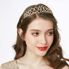 Leixi 40 and Fabulous Sash & Rhinestone Tiara Set - 40th Birthday Gifts Birthday Sash for Women Birthday Party Supplies (Gold)