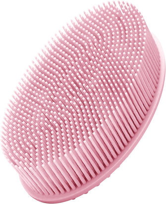 KTHZI Silicone Body Brush, Soft Body Scrubber Shower Brush Exfoliating Cleaning Brush, Comfortable Face Skin Massage Tool (Pink)