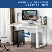 Computer Tower Stand, Adjustable Mobile CPU Stand with 4 Rolling Caster Wheels, PC Tower Stand Fits Most PC Under Desk-Black