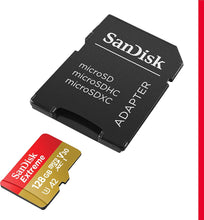SanDisk 128GB Extreme microSDXC card +SD adapter, microSD card for smartphones, action cameras, drones, V30, up to 190 MB/s, SanDisk QuickFlow Technology, RescuePro Deluxe, UHS-I, 4k, V30, A2, U3