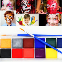 Face Paint Professional Oil Based Body Painting Palette Set 12 Flash Colour for Kids Gifts Adults Halloween Cosplay Decoration Art Makeup