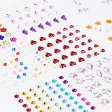 9 Sheets Self Adhesive Face Gems for Festivals Face Diamonds Stick on Makeup Gems Rhinestone for Nail Eye Arm Body Nail Art Waterproof Stickers DIY Decoration Wedding Party for Women Girls Kids