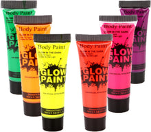 Glow In The Dark Face Paint,UV Face Paint,Halloween Face Paint,Glow Body Paint,Neon Body Paint,Festival Face Paint,Quick Dry Facepaint Halloween,Body & Face Paint,For Party & Halloween&Cosplay (6pcs)