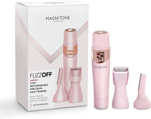 Magnitone FuzzOff 3-in-1 Rechargeable Ladies Precision Hair Trimmer Depilator for Face, Jawline, Upper Lip, Eyebrows, Body, Underarm and Bikini Line - Pink