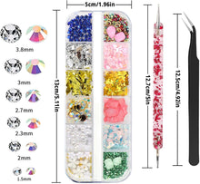 3 Boxs Nail Art Rhinestones and Nail Gems, Flat Back Gems Crystal AB Clear Rhinestones Mix Sizes with 1 Rhinestone Picker Dotting Pen and 1Tweezer, Nail Art Gems for Nails, Clothes, Face, Craft