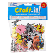 Baker Ross EV3104 Farm Animal Foam Stickers (Pack Of 96) For Kids Arts and Crafts
