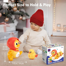 hahaland Baby Crawling Duck Toy Baby Toys for 0-6 Months 1 Year Old Boys Girls, Musical Light Interaction Walking Tummy Time Sensory Toys Sound Toys with Lullabies Birthday Present Gifts