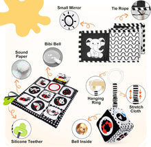 HappyKidsClub Black and White Sensory Toys, Baby Toys 0-6 Months Sensory Toys for Babies 0-3 Months Baby Essentials for Newborn Toys Sensory Soft Book Baby Toys 6 Months Plus Tummy Time Toys Baby Gift
