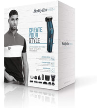 Babyliss Men 12-in-1 Japanese Steel Ultimate Face and Body Multi Grooming Kit with Nose Trimmer Head and Body Groomer - 100% Waterproof