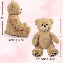 LotFancy 30cm Brown Teddy Bear Stuffed Animal, Cute Plush Teddy Bear Toy, Gift for Kids, Toddlers, Boys and Girls, Easter Decoration