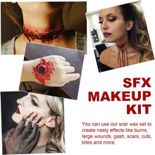 Halloween Special Effects SFX Makeup Kit ,Fake Wound Molding Modeling Scar Wax with Spatula and Coagulated Blood Gel ,SFX Halloween Stage Makeup Skin Wax