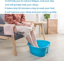 Large Foot Bath Spa Bowl Plastic Pedicure Bowl Massage Foot Tub,for Pedicure, Detox and Massage, Perfect to Soak Your Feet, Toe Nails and Ankles,Can be Soaked to Remove Dead Skin and Calluses(Blue)