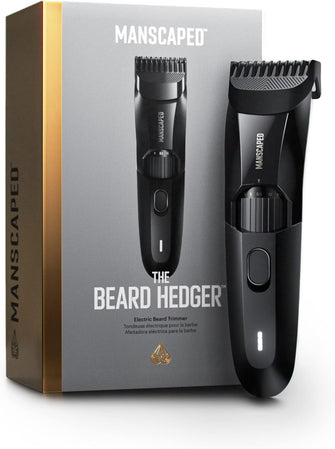 MANSCAPED The Beard Hedger Premium Men's Beard Trimmer, 20 Length Adjustable Blade Wheel, Stainless Steel T-Blade for Precision Facial Hair Grooming, Cordless Waterproof Wet/Dry Clipper